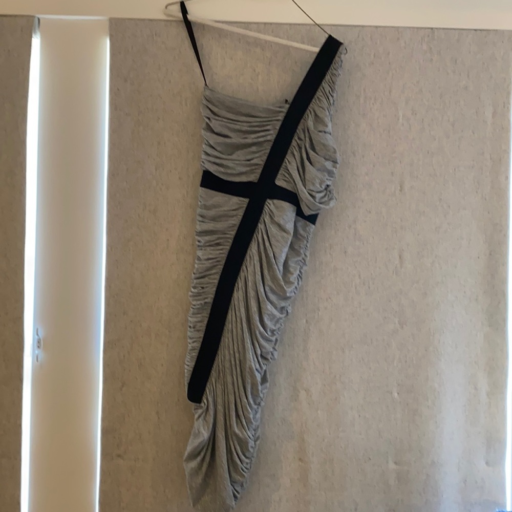 Like New Gray Black One Shoulder Dress Size S